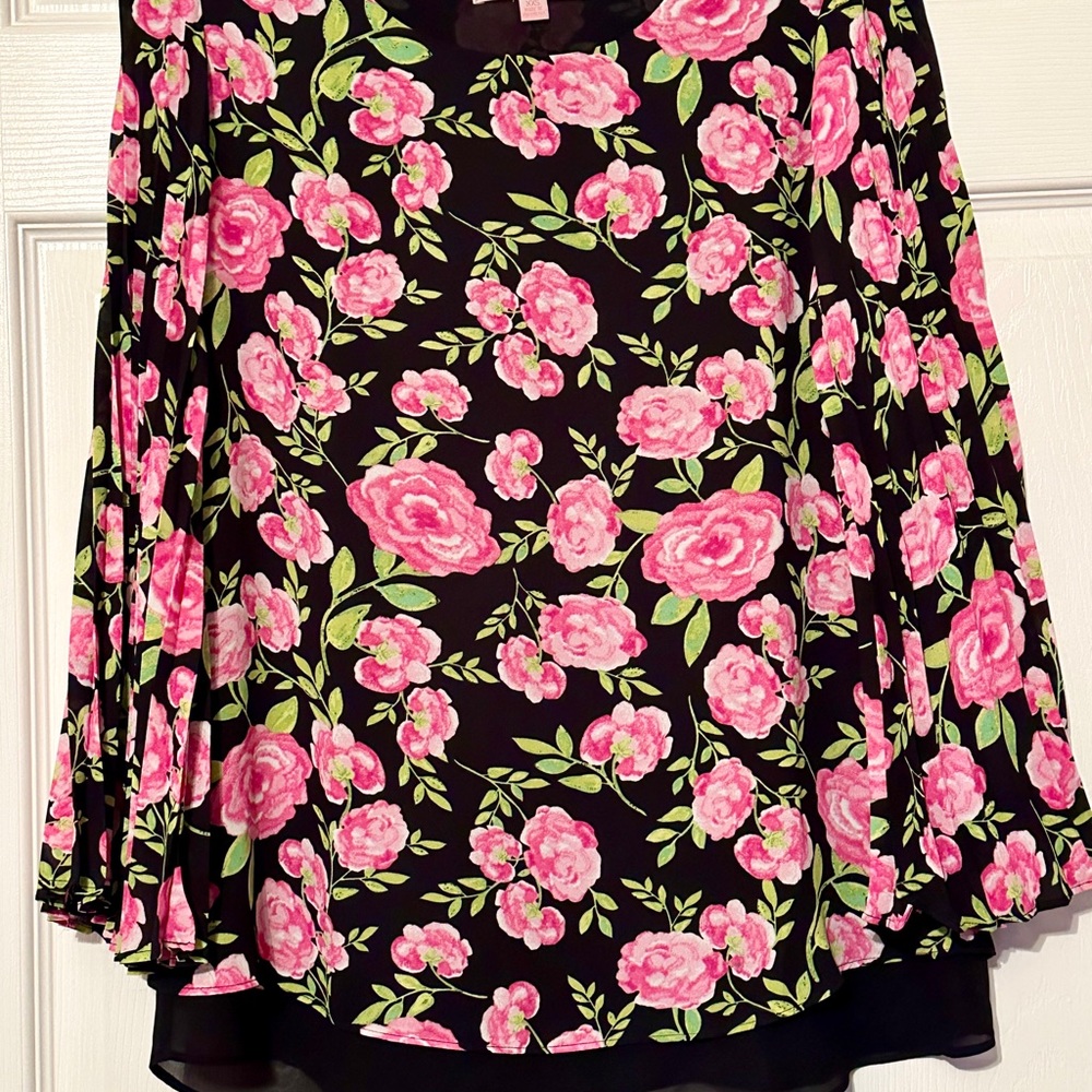 Laurie Felt Printed Woven Blouse with Pleated Sleeves